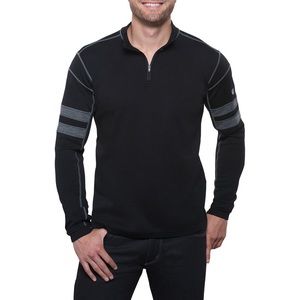 Kuhl Black 1/4 Zip TEAM Merino Wool Sweater Pullover